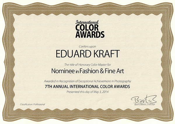 International Color Awards certificate